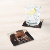 オーバーレイモダンエレガントの結婚応援コースター スクエアペーパーコースター (インサイチュ)