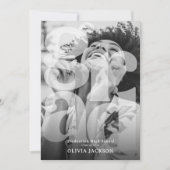 オーバーレイモダンレタリングGRAD写真卒業 案内状 (正面)