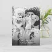 オーバーレイモダンレタリングGRAD写真卒業 案内状 (スタンド正面)