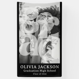 オーバーレイモダンレタリングGRAD写真卒業 横断幕