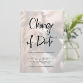 オーバーレイモダン|写真の日結婚付の変更 招待状 (スタンド正面)