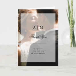 オーバーレイ付きのモダンな結婚式の写真 | ありがとうございます サンキューカード