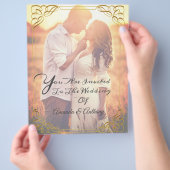 オーバーレイ写真の予算エレガントな結婚式の招待状fl チラシ (手)