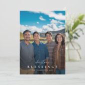 オーバーレイ写真クリスマス恵み宗教家族 シーズンカード (スタンド正面)