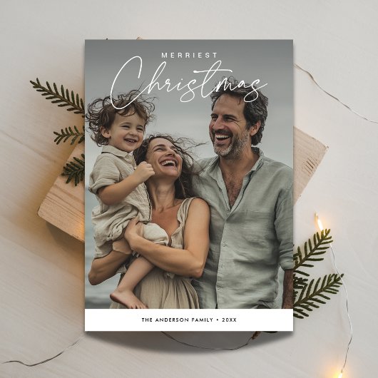 オーバーレイ写真メリークリスマスおもしろいファミリー シーズンカード
