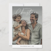 オーバーレイ写真メリークリスマスおもしろいファミリー シーズンカード (正面)