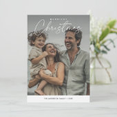 オーバーレイ写真メリークリスマスおもしろいファミリー シーズンカード (スタンド正面)