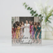 オーバーレイ写真 ラブ＆サンクス スクリプト ブライダルシャワー サンキューカード (スタンド正面)