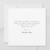 オーバーレイ写真 ラブ＆サンクス スクリプト ブライダルシャワー サンキューカード (裏面)