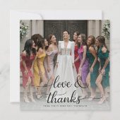 オーバーレイ写真 ラブ＆サンクス スクリプト ブライダルシャワー サンキューカード (正面)