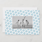 オーバーレイ喜びクリスマスターコイズスノーフレーク写真 シーズンカード (裏面)