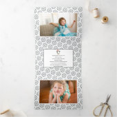 オーバーレイ喜びクリスマスホリデーシルバーフォト 三つ折りクリスマスカード (内部)