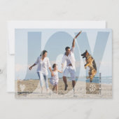 オーバーレイ喜びクリスマス金ゴールドグリッタースノーフレーク写真 シーズンカード (正面)