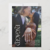 オーバーレイ婚約したフルブリードフォト婚約パーティ 招待状 (正面)