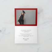 オーバーレイ白リボン卒業キャップモダン3写真 サンキューカード (内部)