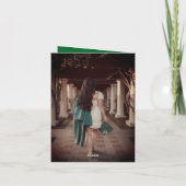 オーバーレイ白リボン卒業キャップ切り出し写真 サンキューカード (裏面)