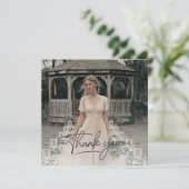 オーバーレイ素朴フォトブライダルシャワースクリプト サンキューカード (スタンド正面)