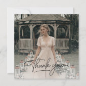オーバーレイ素朴フォトブライダルシャワースクリプト サンキューカード (正面)
