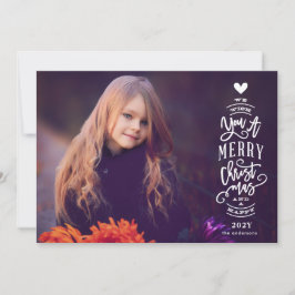 オーバーレイMerry Christmas Happy Yearフォトカード シーズンカード