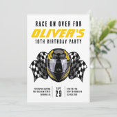 オーバーレーシングヘルメット誕生日パーティー 招待状 (スタンド正面)