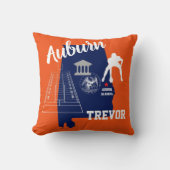 オーバーンアラバマ海軍とオレンジサッカー クッション (正面)