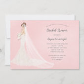 オーバーンブライドインレースガウンエレガントブライダルシャワー 招待状 (正面)