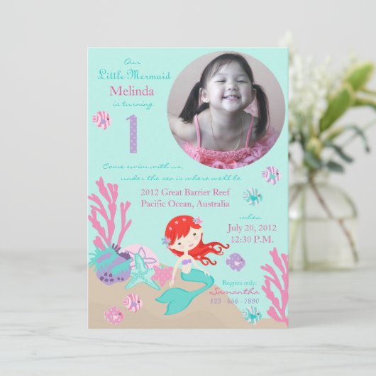 オーバーンマーメイドファースト誕生日 招待状 (スタンド正面)