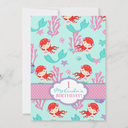 オーバーンマーメイドファースト誕生日 招待状 (裏面)