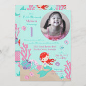 オーバーンマーメイドファースト誕生日 招待状 (正面/裏面)