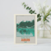 オーバーンメインUSAレイクグローブイラストレーション ポストカード (スタンド正面)