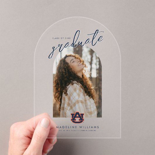 オーバーン大学卒業 | オーバーンタイガース アクリル招待状 (インサイチュ (ポータブル))