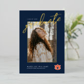 オーバーン大学卒業 – オーバーン・タイガース 箔招待状 (立ち正面)