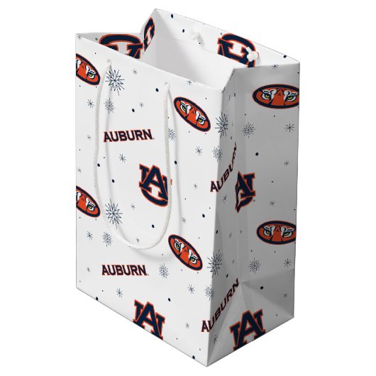 オーバーン大学 | 休日パターン ミディアムペーパーバッグ (裏面アングル)