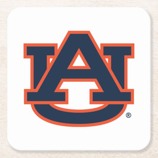 オーバーン大学 | Auburn UAロゴ スクエアペーパーコースター (正面)