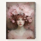 オーバーン美しい – 女性のポートレートと花 ノートブック (裏面)