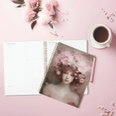 オーバーン美しい – 女性のポートレートと花 プランナー手帳