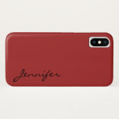 オーバーン色の背景 Case-Mate iPhoneケース (裏面(横))