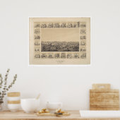 オーバーン,カリフォルニア州1857パノラママップ(2508A) ポスター (キッチン)