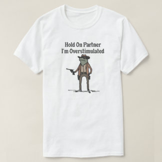 オーバー刺激で耐えるカウボーイカエルTシャツ Tシャツ
