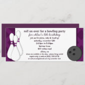 オーバー転がボーリング誕生日部品のナス 招待状 (正面/裏面)