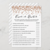 オーバー/アンダーバラ金ゴールドブライダルシャワーゲーム5x7 招待状 (正面/裏面)