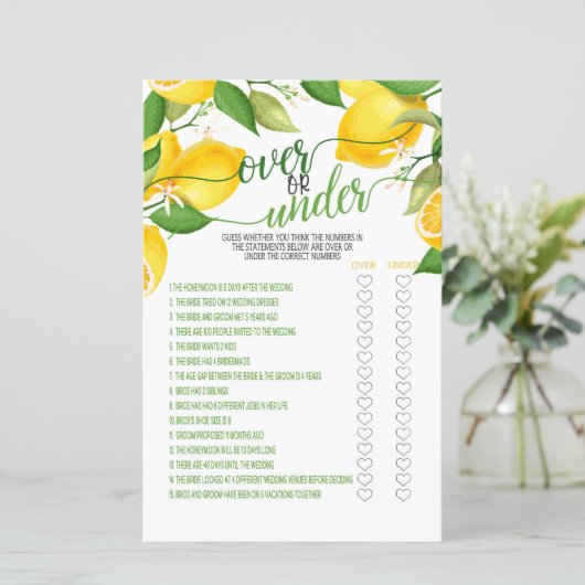 オーバー・オア・アンダー ゲーム - レモン (スタンド正面)