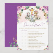 オーバー・オア・アンダー サファリ 動物 ベビーシャワー ゲーム カード (正面/裏面)