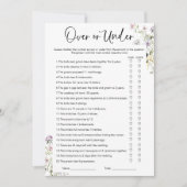 オーバー・オア・アンダー ワイルドフラワー ブライダルシャワー ゲーム 招待状 (正面)