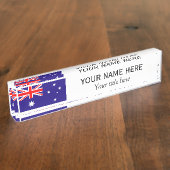 オーパーソナライズされたストラリア国旗 デスクネームプレート (側面)
