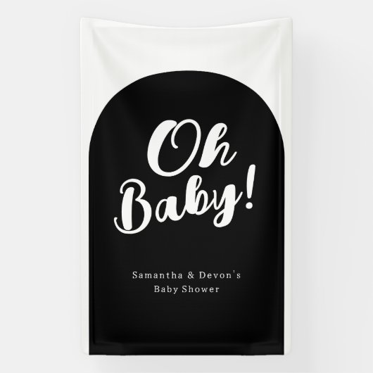オーパーソナライズド アーチ Oh Baby 写真 ウォール シャワー バナー 横断幕 (縦)