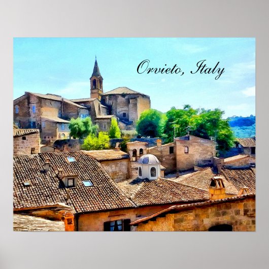 オービエトイタリアヒルサイドウィズオービエトイタリア文字 ポスター (正面)