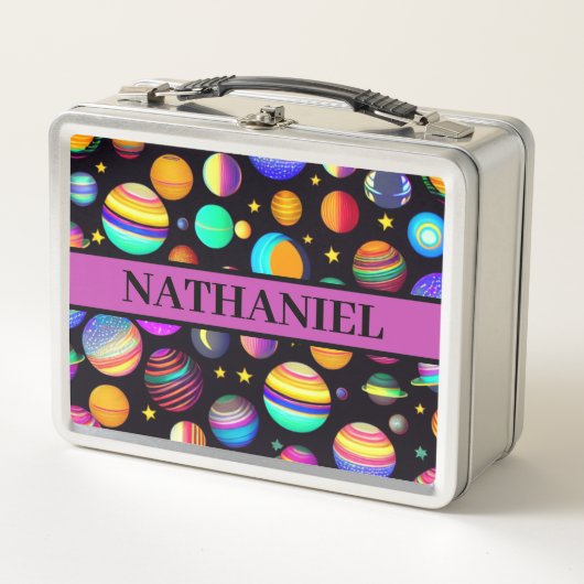 オービットと惑星の弁当箱 メタルランチボックス (正面)