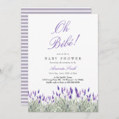 オービーフランスのベラベンダーベ男女兼用ビーシャワー 招待状 (正面/裏面)