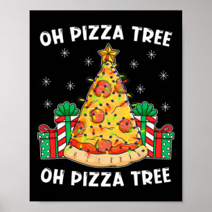 オーピザツリークリスマス食べ物プレゼントChristmas Pizza Tr ポスター